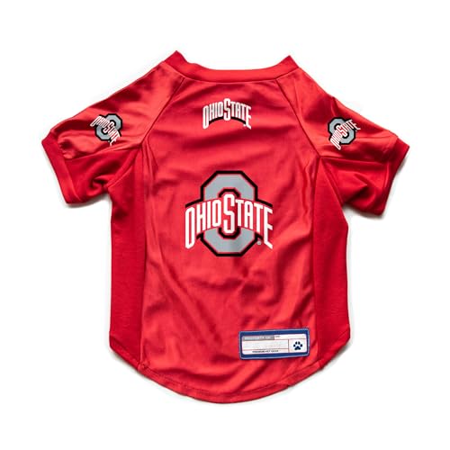 Ohio State Buckeyes Large Stretch Pet Jersey - Team Color Dog Shirt with Logo