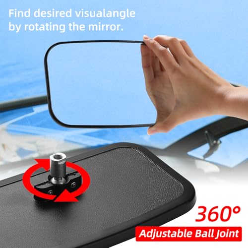 Boat Rear View Mirror, 8" W x 4" H Boat Mirrors, Marine Mirror for Ski Boats Pontoon Boat Water Skiing Sports Wakeboarding Surfing