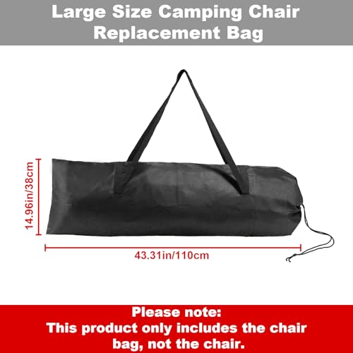 2pcs Camping Chair Replacement Bag, 43.31x14.96in Portable Folding Large Storage Bag with Double-Handle Straps and Drawstring for Hammock Yoga Mat Poles Tent Travel Accessories(No Chair Included)