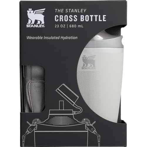 Stanley Cross Bottle 23 oz | Travel Water Bottle with Jacquard Strap | Leakproof Tritan Lid with Removable Straw | Insulated Stainless Steel | BPA-Free | Ash
