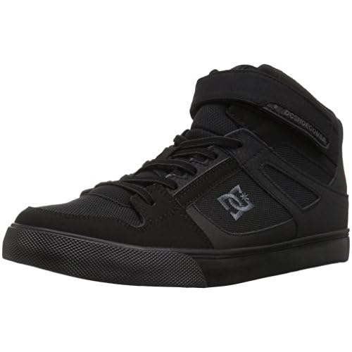 DC Shoes Unisex-Child Pure High Top Ev Skate Shoes with Ankle Strap and Elastic Laces