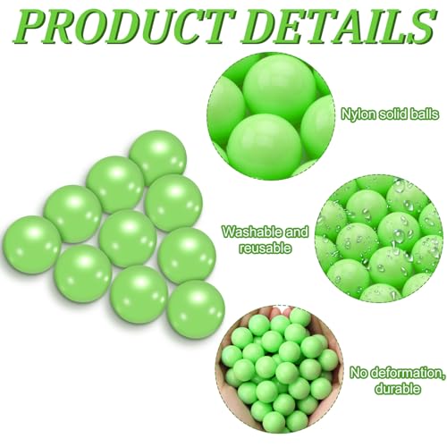 Civaner 150 x 68 Caliber Projectiles for Self Defense and Practice Reusable 68 Breaker Paintballs Solid Plastic Nylon Projectiles