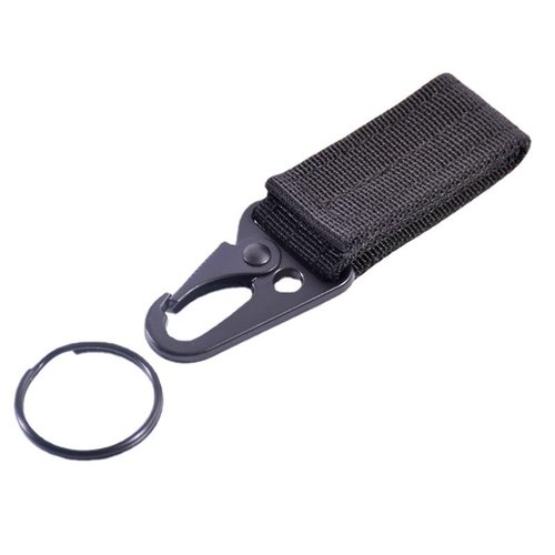 LuoQiuFa 6-Piece Tactical Nylon Webbing Buckle Carabiner Molle Belt Clip Key Buckle, Suitable for Outdoor Sports(Black)
