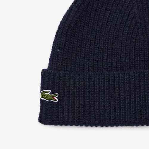 Lacoste Womens Ribbed Cashmere Beanie