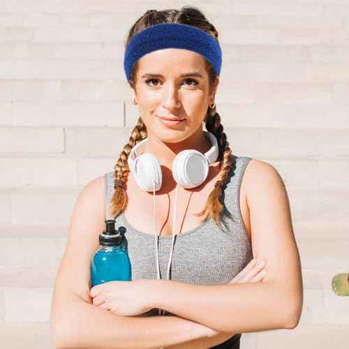 Sweat Headband Men, Mabor 5 Pack Sweat Head Bands Hair Band for Athletic Running Cycling Exercise Basketball Football Gym Accessories Sweat Bands Headbands Men Women(Colorful)