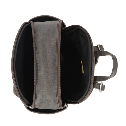 Women's Vegan Leather Backpack - Adele, Black Heirloom - MultiSac