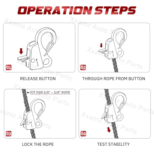 Silver Adjustable Boat Rope Hook with Quick Release, 316 Stainless Steel, 8000 lbs Capacity