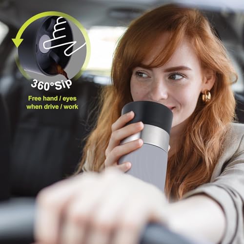 Frost Ripple Travel Coffee Mug 17 oz Leak Proof Stainless Steel Insulated Tumbler