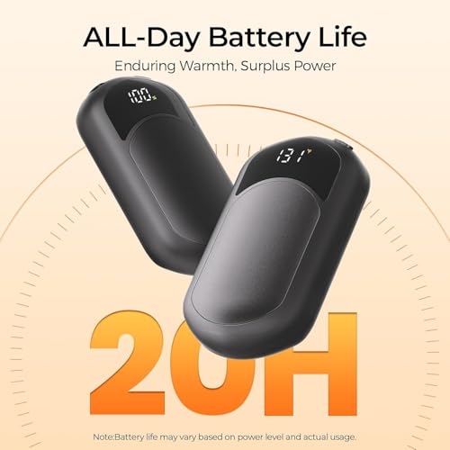 AI Hand Warmers Rechargeable 2 Pack, Heat Levels (104?131¡ÆF), Real-Time Temp & Battery Display, Electric Hand Warmers, Fast Heating, Fits in Gloves/Pocket, Gifts for Women & Men