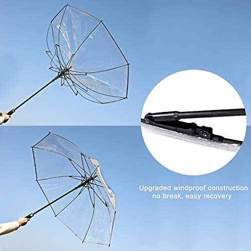 G4Free Clear Golf Umbrella - Transparent Auto Open Large Windproof Waterproof with Sleeve - One Pack