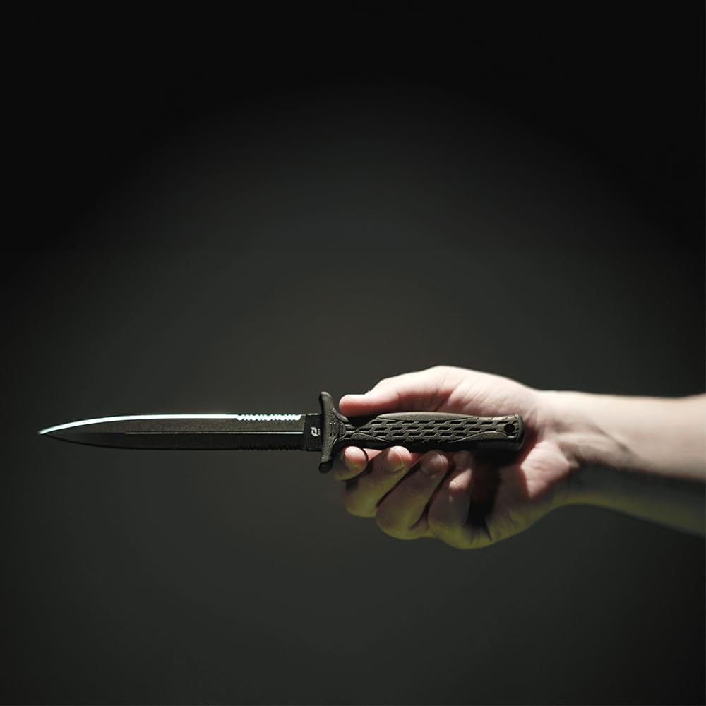 Schrade Delta Class Needle Magnum Serrated Fixed Blade with High Carbon Stainless Steel for Outdoor Survival