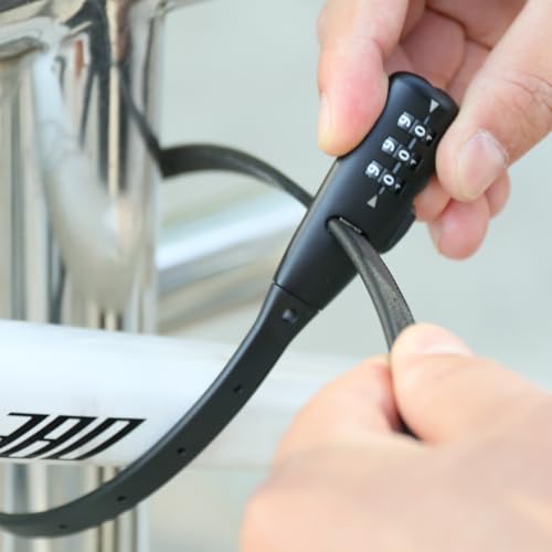 22 Inch Combination Zip Tie Bike Lock 2 Pack - Adjustable & Weather-Resistant