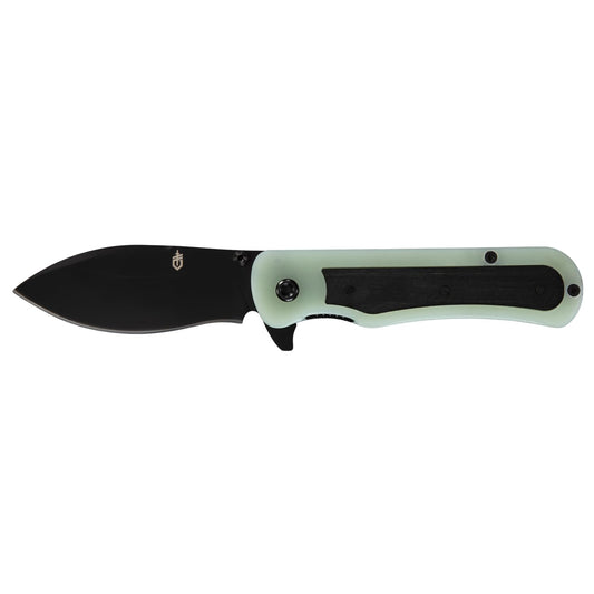 Gerber Gear Confidant EDC Pocket Knife, 3.2" Drop Point Plain Edge Folding Knife, Jade and Black Bamboo
