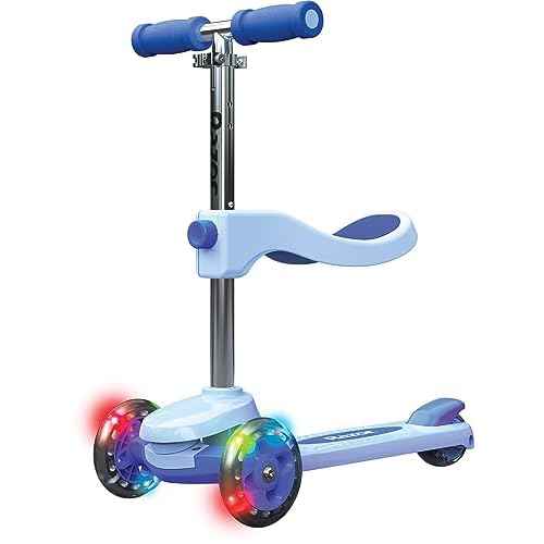 Razor Rollie, 3-Wheel Scooter for Younger Children, Seated and Stand-Up Riding Options, Light Up Wheels
