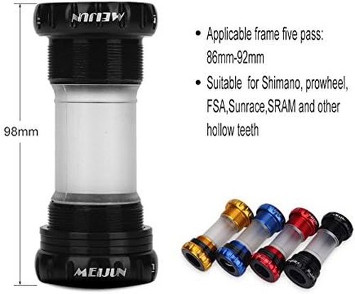 Bottom Bracket, Aluminum Alloy Crankset for Bike (Red)