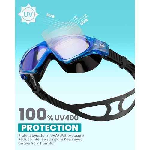 OutdoorMaster Swim Mask - Wide View Swimming Mask & Goggles Anti-fog Waterproof