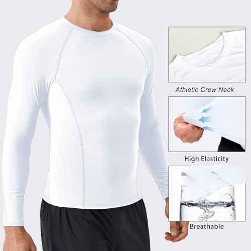 Men¡¯s Compression Shirts Long Sleeve Athletic UPF 50+ Thermal Base Layer Workout Undershirt Running T-Shirt Gym Tops