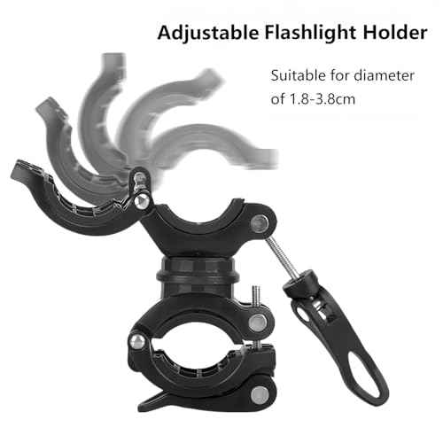 [2 Pack] Vonpri Flashlight Holder, Mount Bicycle Mounting Bracket Flashlight Holder Torch Clip 360¨¬ Rotation