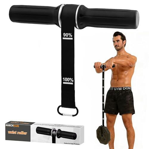 Forearm Strengthener Wrist Roller with Thick Silicone Handle for Grip Training