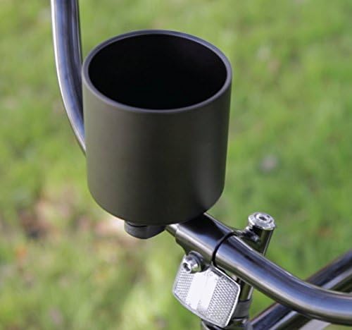 Kroozie Deluxe Bike Bottle Holder – Universal, Stainless Steel Bike Cup Holder for Handlebars – For Vertical or Angled Bars & Drinks up to 48 Oz. – Stroller, Cruiser, & Ebike Accessories