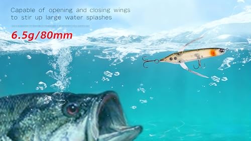 SAFETAO Topwater Crawler Lure for Freshwater Fishing - Red Head & Silver Body