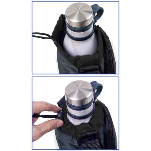 Trail maker Water Bottle Carrier Bag with Strap, Phone Pocket for Walking, Runs, Bike, Stainless Steel, Glass, Plastic