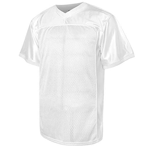 Large White Football Jersey 90s Hip Hop Mesh Practice Shirt