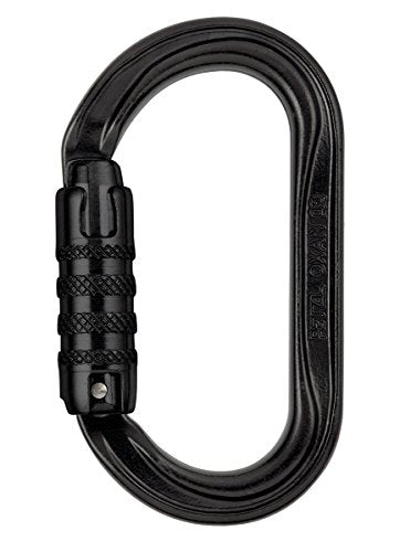 Petzl Triact-Lock Steel Oval Carabiner for Anchors and Lifting - Black
