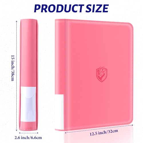 Pink Toploader Card Binder Holds 324 Cards with 20 Bonus Holders