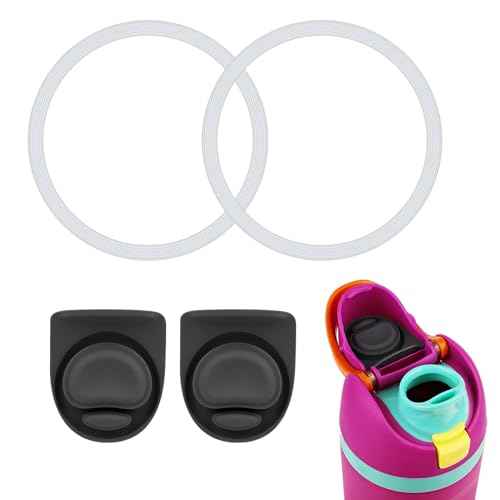 4pcs Bottle Seal Ring & Replacement Stopper for Owala FreeSip 24oz 32oz, BPA-Free Silicone O Ring Water Bottle Top Lid Replacement Parts for Owala 19oz 24oz 32oz 40oz, Gasket Plug Accessories