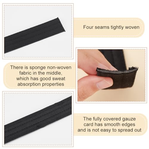 BENECREAT 16.4Yard Golf Hat Sweat Liner with Four Lines of Indentation 1.2inch Hat Liner Tape for Baseball Tennis Hat Sewing