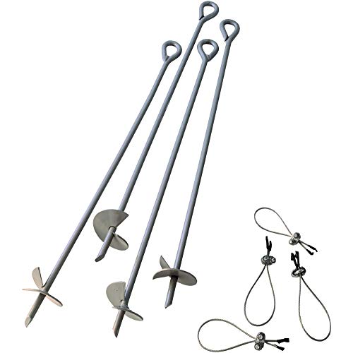 4-Piece 30-Inch Heavy Duty Steel Earth Auger Anchor Kit for Shelters and Canopies