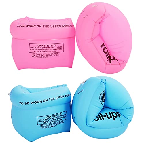 Kids & Adults Inflatable Pool Arm Floaties Set - Blue and Pink, 2-4 Pack