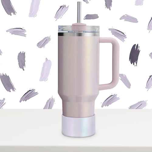 Vmini Silicone Boot with Dreamy Gradient for Stanley Quencher 40/30/20 oz Tumbler & IceFlow 30/20oz, Metallic Luster Cup Sleeve for 12-24oz Water Bottles, Cup Accessories for Stanley Bottom Protector