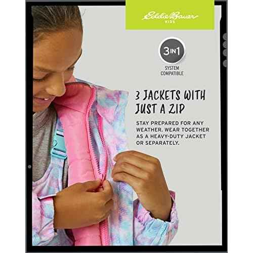 Eddie Bauer Kids' Ski Jacket - Waterproof 3 in 1 Insulated Coat with Removable Shell Jacket for Boys and Girls (3-16)