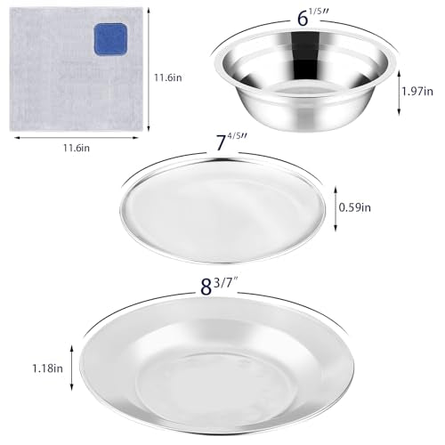 Camping Mess Kit - for Camping 1 to 2 Person boy Scout Camp Dishes Camping Cooking Utensils Accessories Plates Dinnerware Set Outdoor