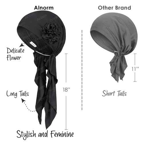 Pretied Head Scarves for Women Featuring Long Tail Finish Made of Stretchy Viscose