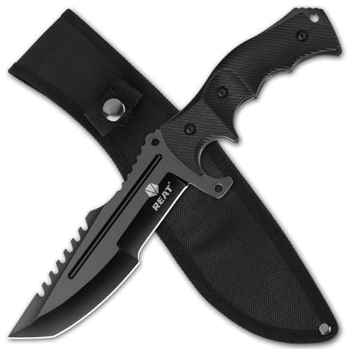 Fixed Blade Hunting Knife with Sheath 5.5" Stainless Steel Full Tang Outdoor Knife