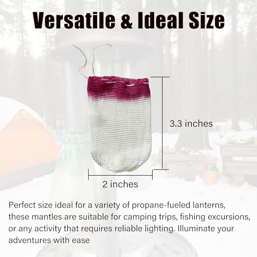 Propane Lantern Mantles, 10 Pack, String Tie for Outdoor Camping Lanterns, Easy Install