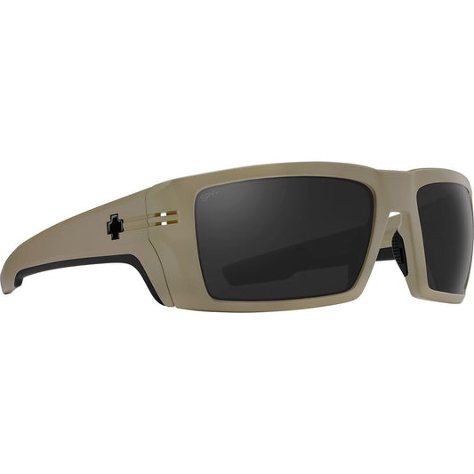 Spy Polarized Rectangular Rebar ANSI Matte Sand-Happy, Beige, Gray, One Size
