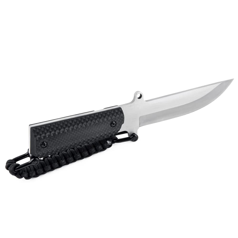 Cool Hand 10.5'' Fixed Blade Hunting Knives, Heavy Duty Survival Knife with Sheath, Drop Point 0.2" Thick 7Cr Steel Blade, Replaceable 1911 Carbon Fiber Grips Handle
