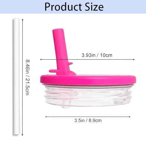 2 Pack 40 oz Tumbler Flip Straw Lid Replacement Compatible for Stanley Quencher, Leak-Proof Splash Resistant Tumbler Lids,Reusable Tumbler Cover for Stanley Cup (Rose Red)