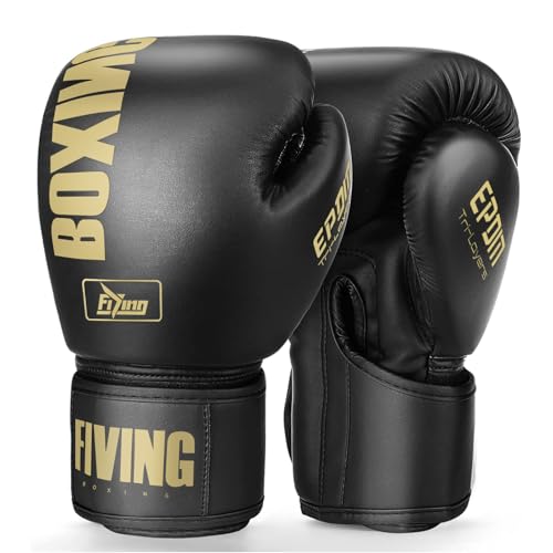 Boxing Gloves for Men Women Adults 12oz Gold Sparring & Training Gloves