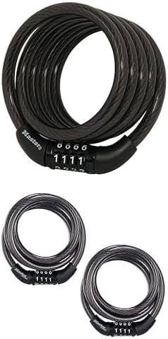 Master Lock Bike Lock Cable with Combination Black, 8143D