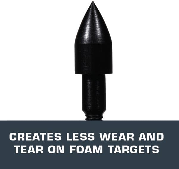Allen Company Archery Bullet Points - Soft Arrow Tips for Target Practice - Screw-On Design - Reduces Wear and Tear on Targets - Multiple Sizes/Grain - 12-Pack - Black