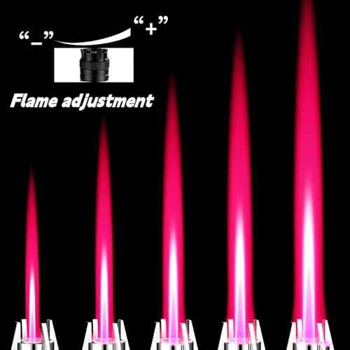 Torch Lighter,Butane refillable, Windproof Lighter with Safety Lock & Multi - Functions for Outdoor, Campfires, Camping, BBQ,Baking, Gift (No Butane Fule) (Black)