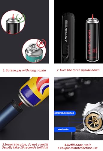 Black Lightsaber Torch Lighter - Windproof Flame Butane Torch for Men & Dad - Gift for Father’s Day & Christmas