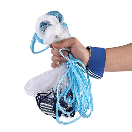 Fish Cast Net 6 Ft Radius Heavy Duty Saltwater Bait Trap with Zinc Sinkers