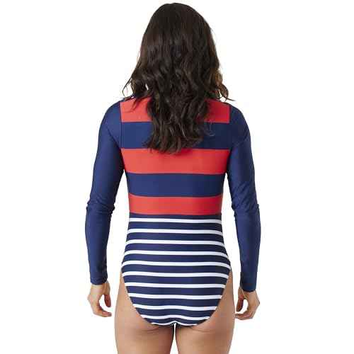Nautica Women's One Piece Swimsuit ? Zip Front Surf, Tummy Control Bathing Suit, Quick-Dry Fabric