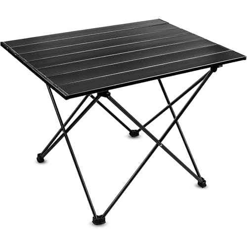 Folding Camping Table ? Ultralight Aluminum Portable Table for Camping, Hiking, Backpacking, Picnic, Beach, BBQ ? Compact Lightweight Collapsible Travel Side Table for Outdoor, RV, (1)